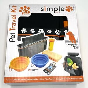 SIMPLE PET Pet Travel Kit Carry all organizer Poop pouch caddy Microfiber towel